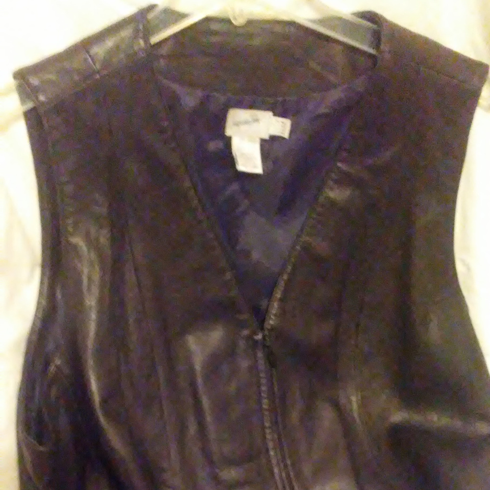 Jacqueline Ferror Zippered Leather Vest